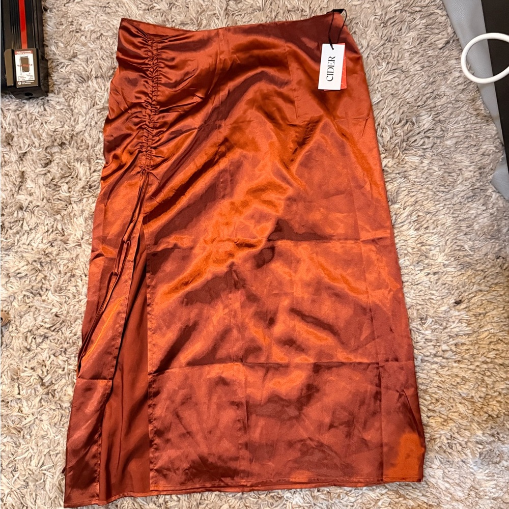 Cider Asymmetrical Skirt in Rich Rust